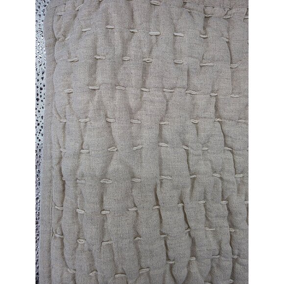 Quince Quilted Stitch Sham Set 20" x 26" 55% Linen 45% Cotton - Picture 4 of 10